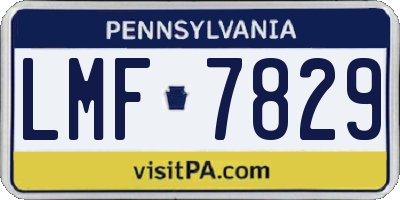 PA license plate LMF7829