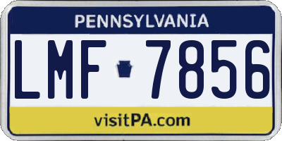 PA license plate LMF7856