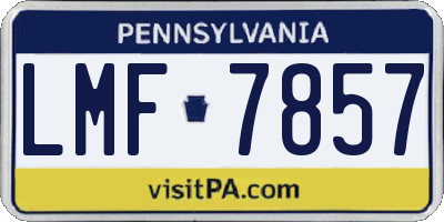 PA license plate LMF7857
