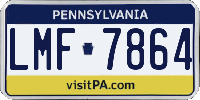 PA license plate LMF7864