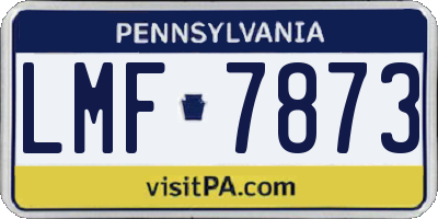 PA license plate LMF7873
