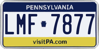 PA license plate LMF7877