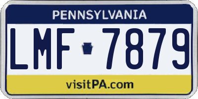PA license plate LMF7879