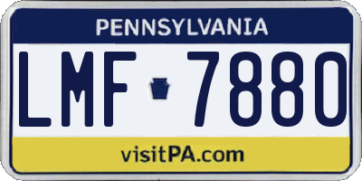 PA license plate LMF7880