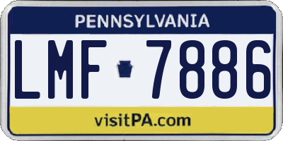 PA license plate LMF7886