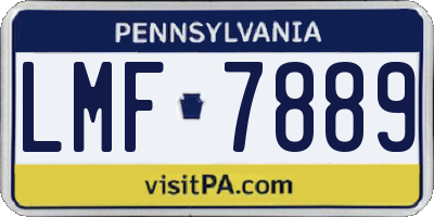 PA license plate LMF7889