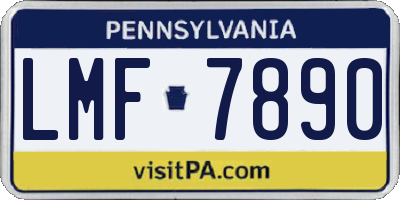 PA license plate LMF7890