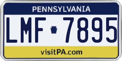PA license plate LMF7895