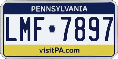 PA license plate LMF7897