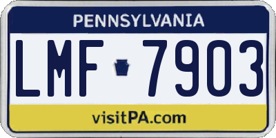 PA license plate LMF7903