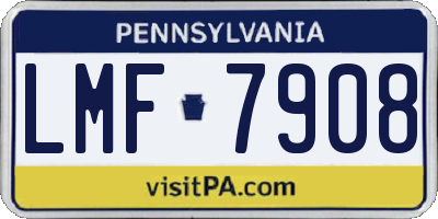 PA license plate LMF7908