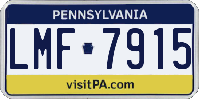 PA license plate LMF7915