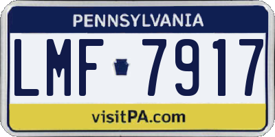 PA license plate LMF7917