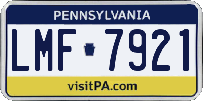 PA license plate LMF7921