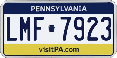 PA license plate LMF7923