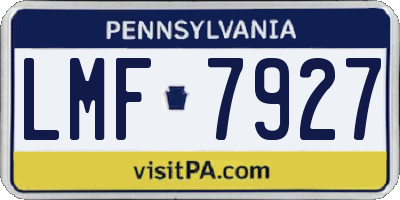 PA license plate LMF7927