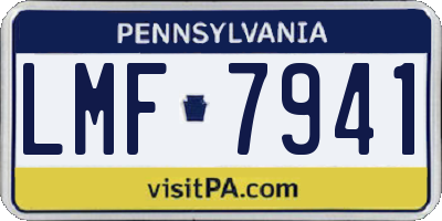 PA license plate LMF7941