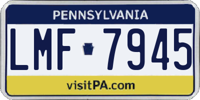PA license plate LMF7945