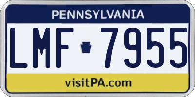 PA license plate LMF7955