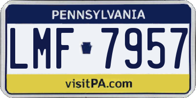 PA license plate LMF7957