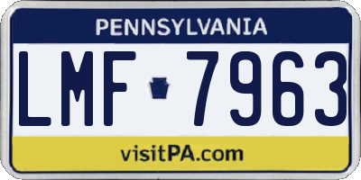 PA license plate LMF7963