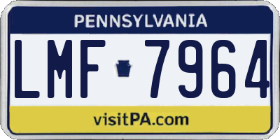 PA license plate LMF7964