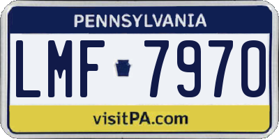 PA license plate LMF7970