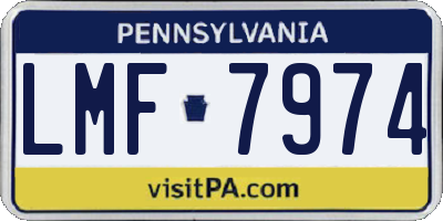 PA license plate LMF7974