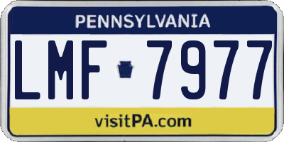 PA license plate LMF7977
