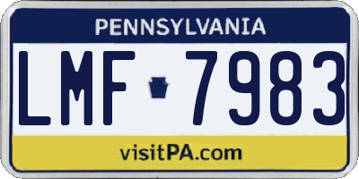 PA license plate LMF7983