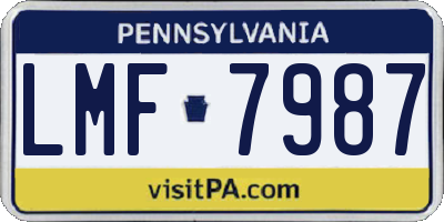 PA license plate LMF7987