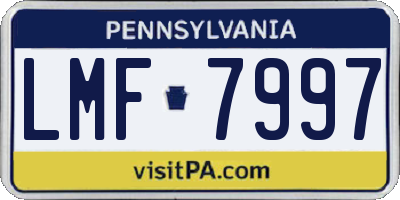 PA license plate LMF7997