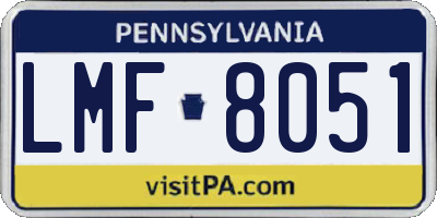 PA license plate LMF8051
