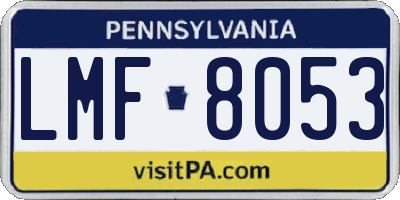 PA license plate LMF8053