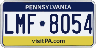 PA license plate LMF8054