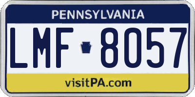 PA license plate LMF8057