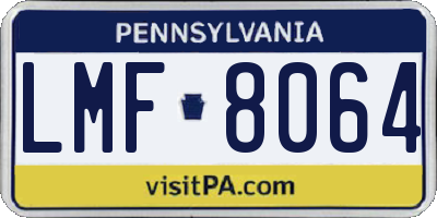 PA license plate LMF8064