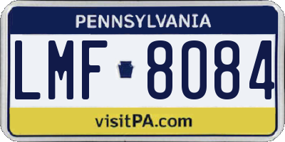 PA license plate LMF8084
