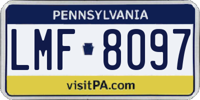 PA license plate LMF8097