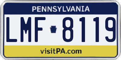 PA license plate LMF8119