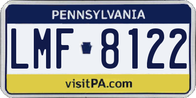 PA license plate LMF8122