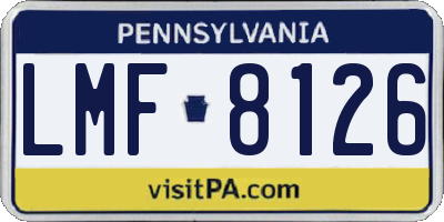 PA license plate LMF8126