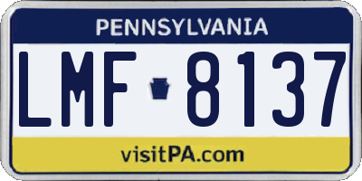 PA license plate LMF8137