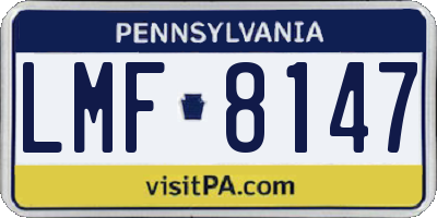 PA license plate LMF8147