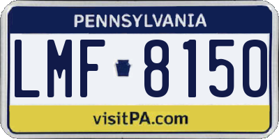 PA license plate LMF8150