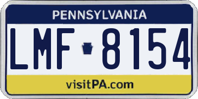 PA license plate LMF8154
