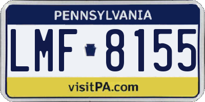 PA license plate LMF8155