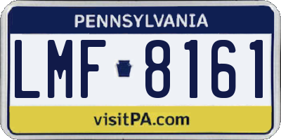 PA license plate LMF8161