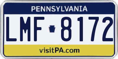 PA license plate LMF8172