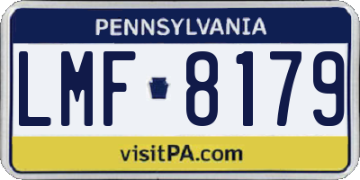 PA license plate LMF8179